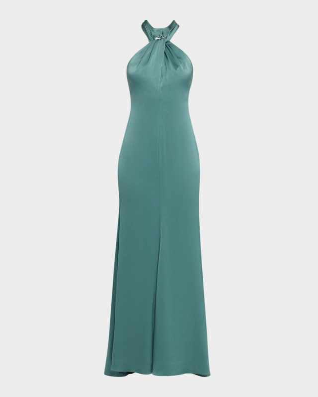 Wilde Twist-Front Halter Maxi Dress